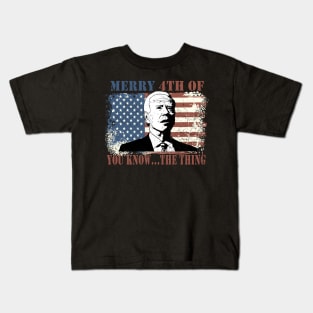 Funny Biden Confused Merry Happy 4th of You Know...The Thing Kids T-Shirt